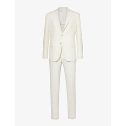 Mens Eleventy Notch-lapel single-breasted regular-fit linen-blend suit