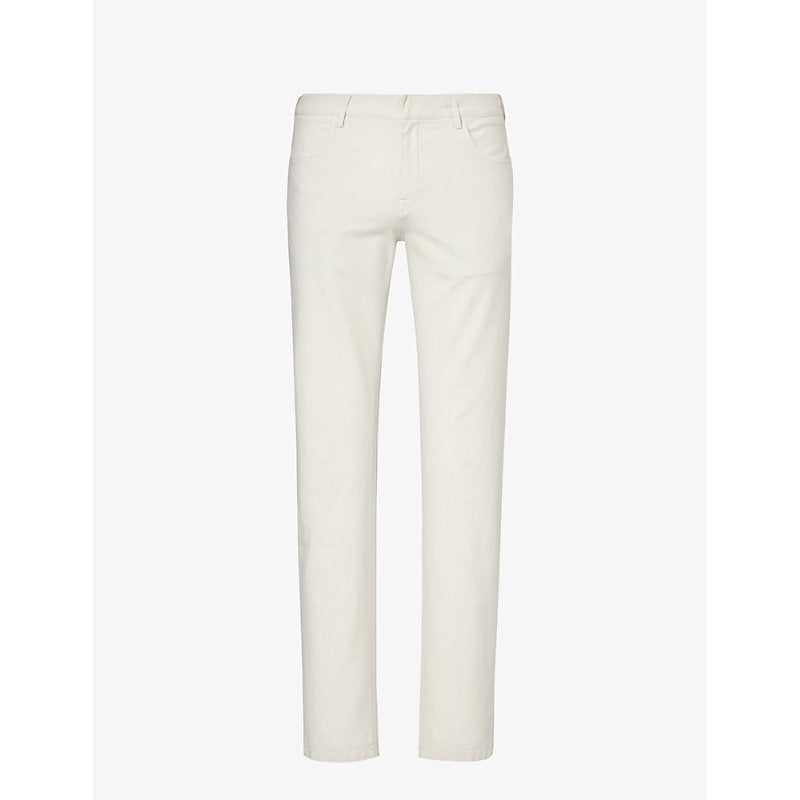 Mens Eleventy Straight-leg mid-rise cotton-blend trousers