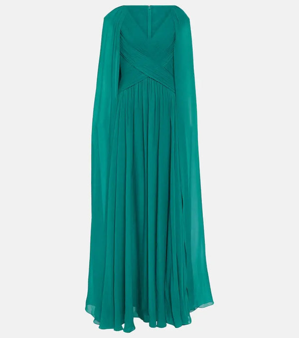 Elie Saab Caped silk-blend gown | LYBSTORE