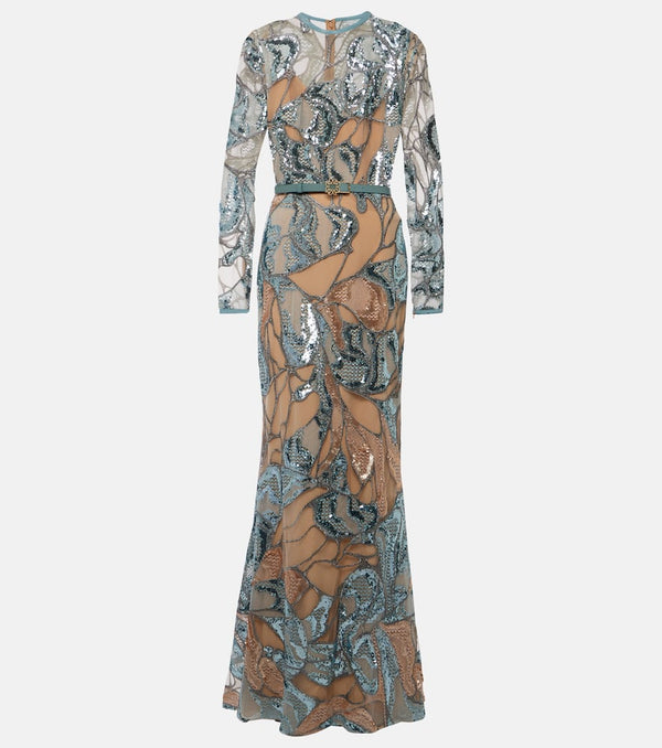 Elie Saab Embroidered silk-blend gown | LYBSTORE