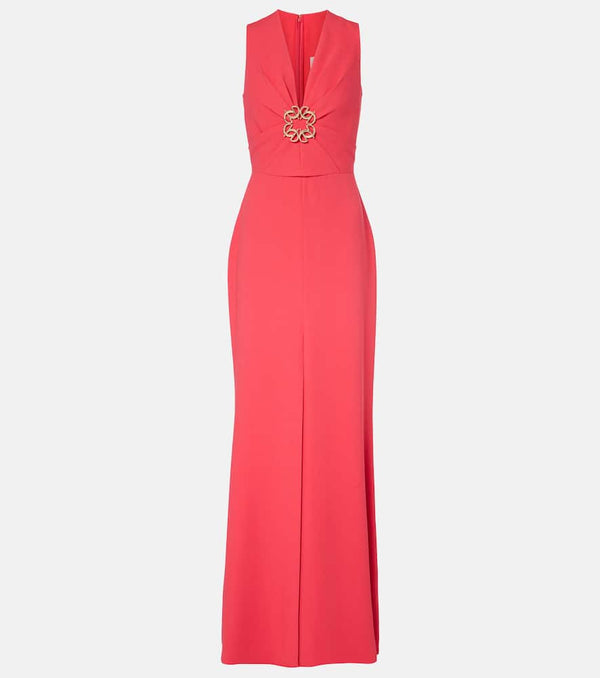 Elie Saab Gathered embellished cady gown