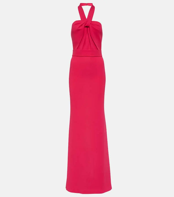 Elie Saab Halterneck crêpe gown | LYBSTORE