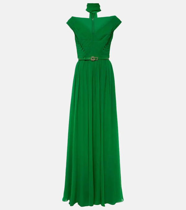 Elie Saab Off-shoulder silk gown | LYBSTORE