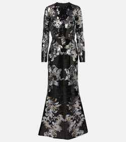 Elie Saab Printed sequined gown