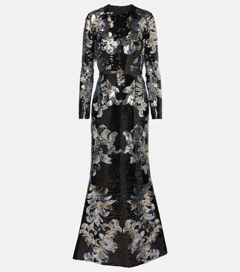 Elie Saab Printed sequined gown