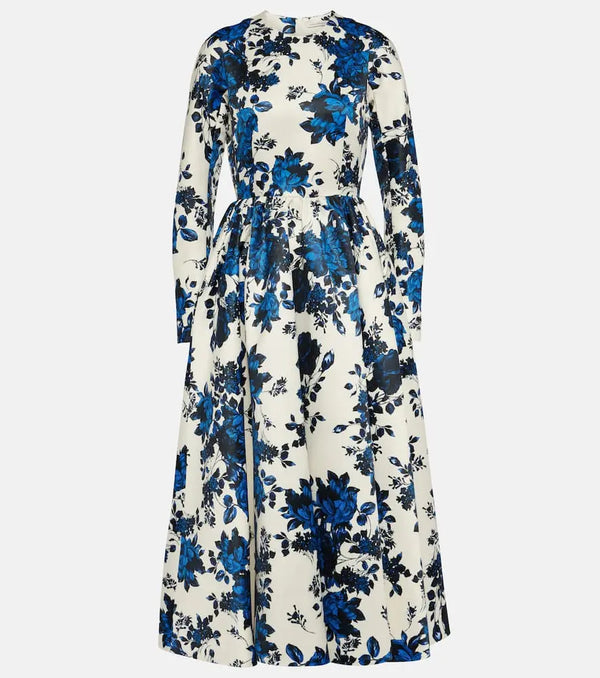 Emilia Wickstead Annie floral taffeta midi dress | LYBSTORE