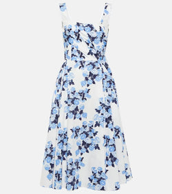 Emilia Wickstead Ariadna floral cotton poplin dress | LYBSTORE