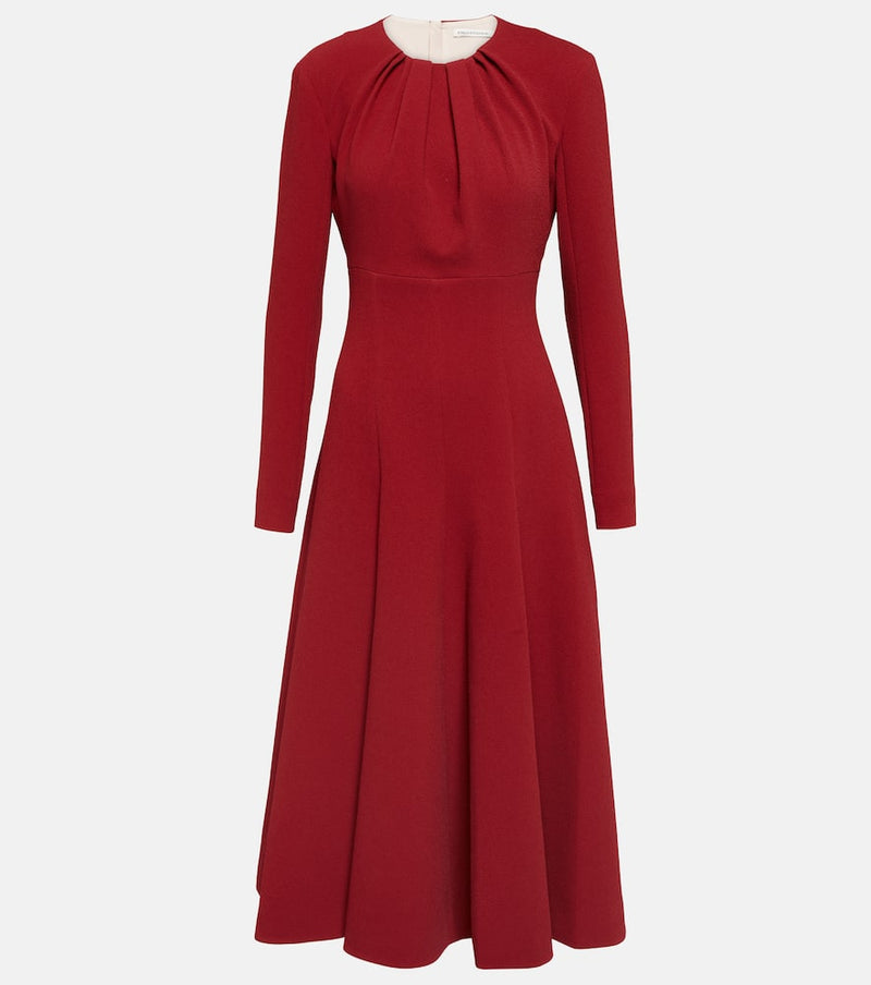 Emilia Wickstead Belgium pleated crêpe midi dress | LYBSTORE