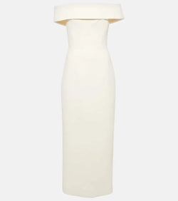 Emilia Wickstead Bridal Sandra off-shoulder crêpe midi dress