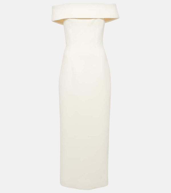 Emilia Wickstead Bridal Sandra off-shoulder crêpe midi dress