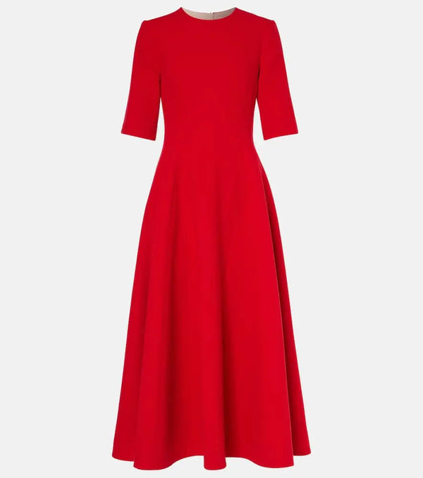 Emilia Wickstead Georgie wool georgette midi dress | LYBSTORE