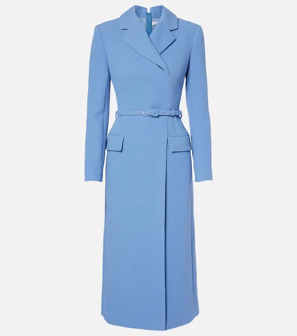 Emilia Wickstead Kalonice crêpe wrap coat dress | LYBSTORE