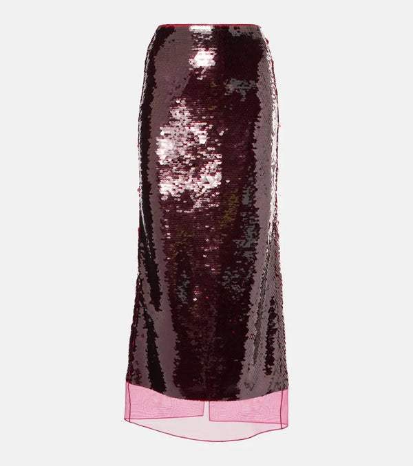 Emilia Wickstead Kazu sequined midi skirt | LYBSTORE