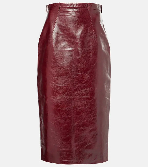 Emilia Wickstead Lorelei leather maxi skirt | LYBSTORE