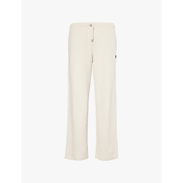 Mens Emporio Armani Brand-patch tapered cotton-jersey jogging bottoms