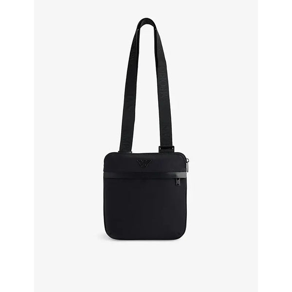 Emporio Armani Brand-plaque recycled-polyester cross-body bag | Emporio Armani