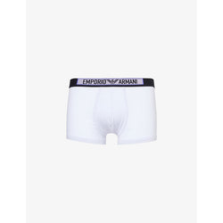 Mens Emporio Armani Branded-waistband stretch organic-cotton trunks