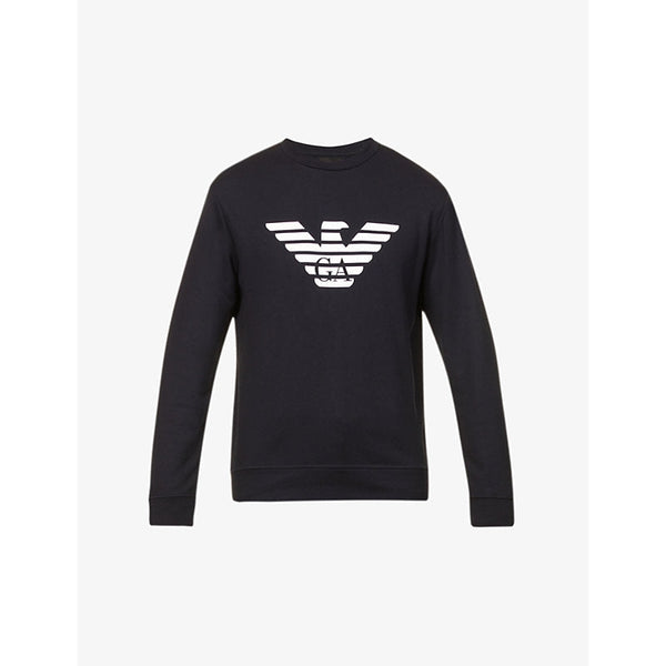 Mens Emporio Armani Eagle logo jersey sweatshirt