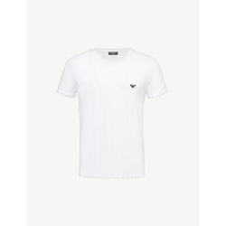 Mens Emporio Armani Essential logo-embroidered cotton-jersey T-shirt