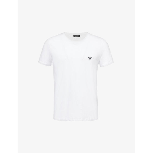 Mens Emporio Armani Essential logo-embroidered cotton-jersey T-shirt