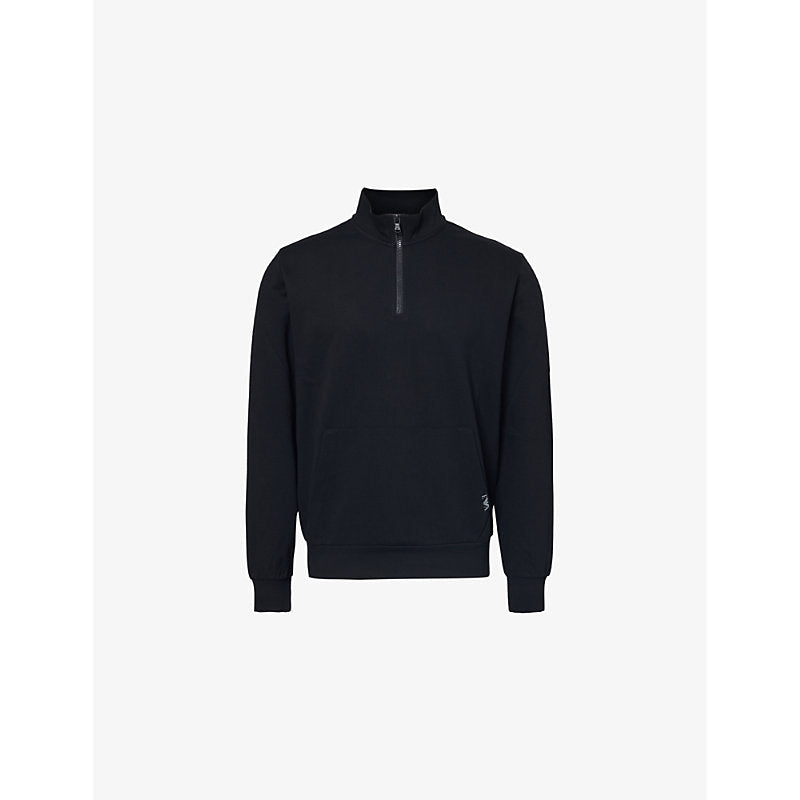  Emporio Armani High-neck relaxed-fit stretch-woven sweatshirt