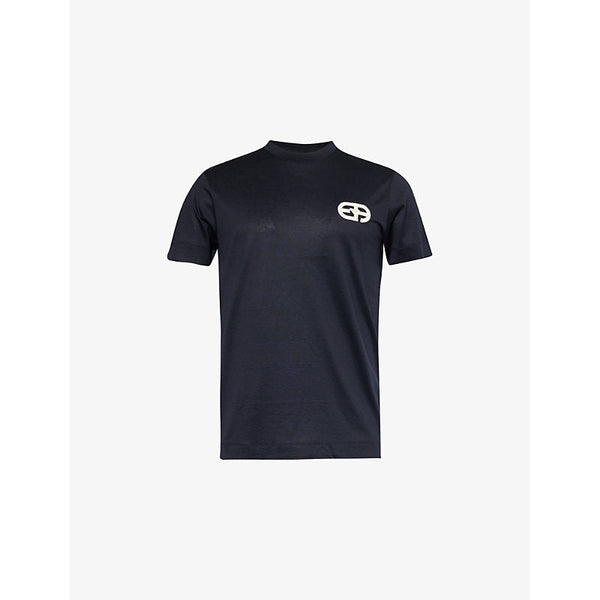 Emporio Armani Logo-embroidered crewneck jersey T-shirt