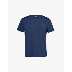  Emporio Armani Logo-embroidered relaxed-fit cotton-jersey T-shirt