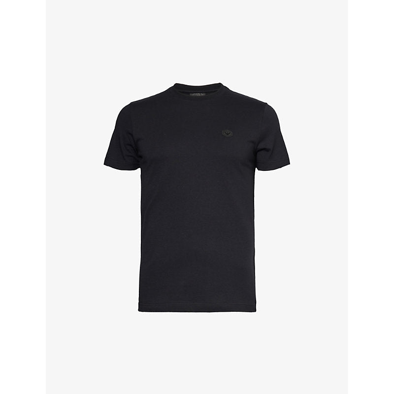  Emporio Armani Logo-patch regular-fit cotton-jersey T-shirt