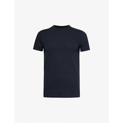 Mens Emporio Armani Logo-patch relaxed-fit cotton-jersey T-shirt