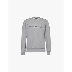 Emporio Armani Relaxed-fit crewneck cotton-blend stretch-jersey sweatshirt | LYBSTORE