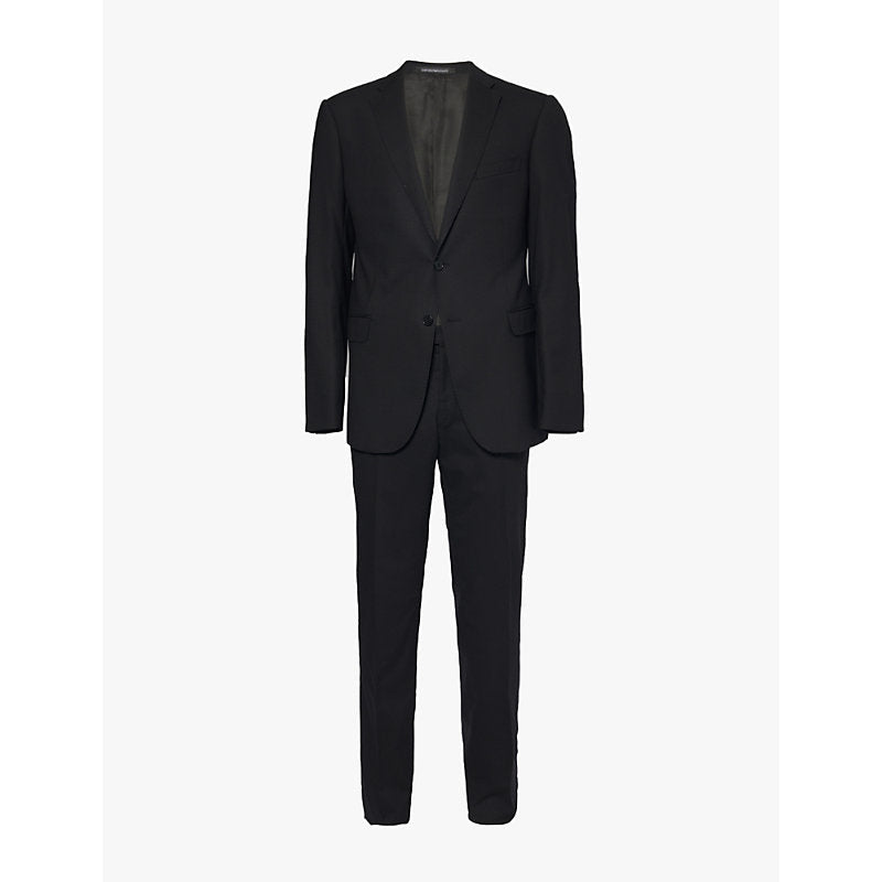 Emporio Armani Travel single-breasted regular-fit stretch-wool blend suit