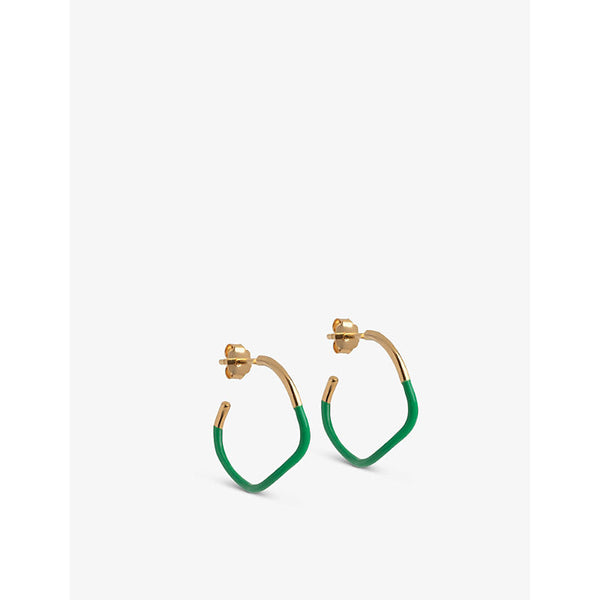 Womens Enamel Copenhagen Sway 18ct yellow gold-plated sterling-silver and enamel hoop earrings