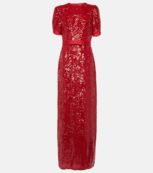 Erdem Bow-detail sequined maxi dress | LYBSTORE