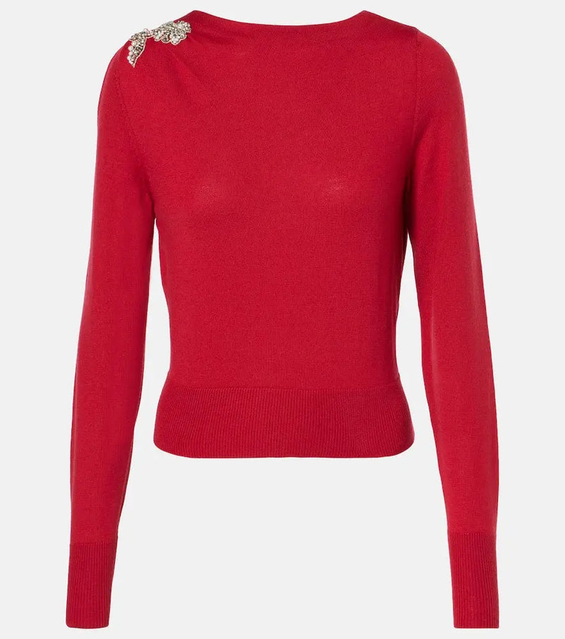 Erdem Embellished wool sweater