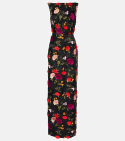 Erdem Embroidered jacquard gown