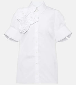 Erdem Floral-appliqué cotton shirt | LYBSTORE