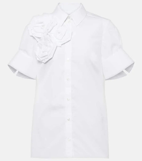 Erdem Floral-appliqué cotton shirt | LYBSTORE