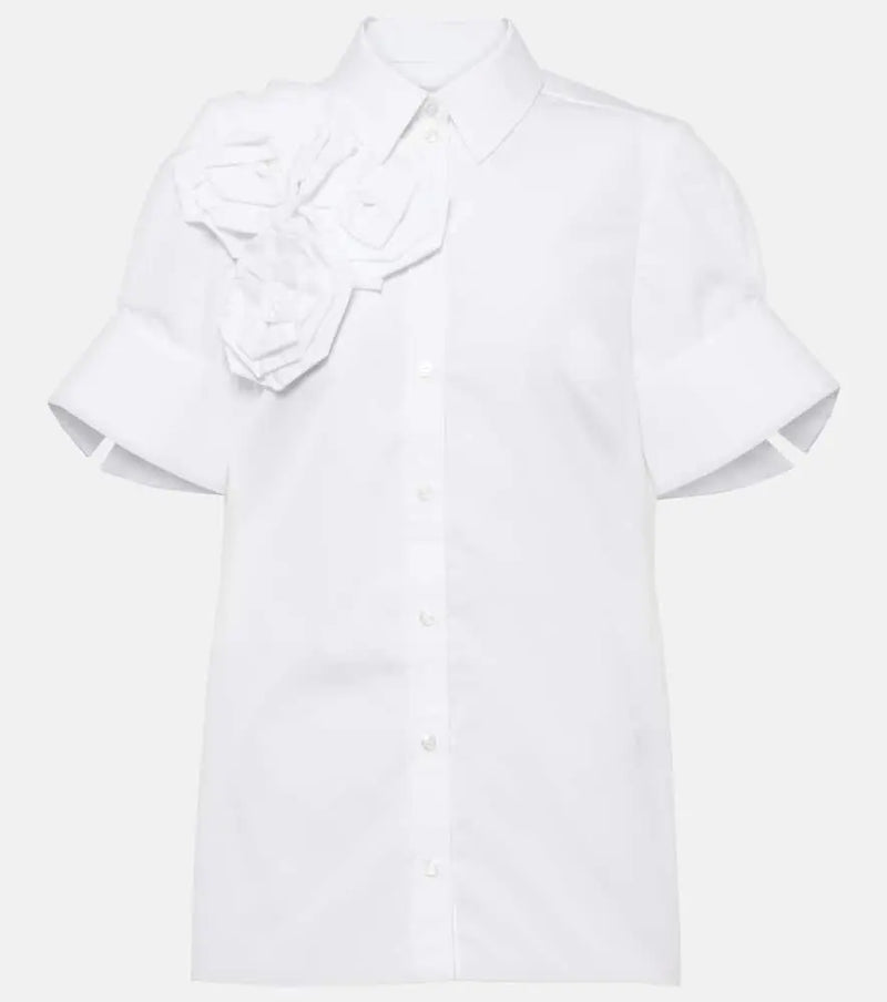 Erdem Floral-appliqué cotton shirt | LYBSTORE