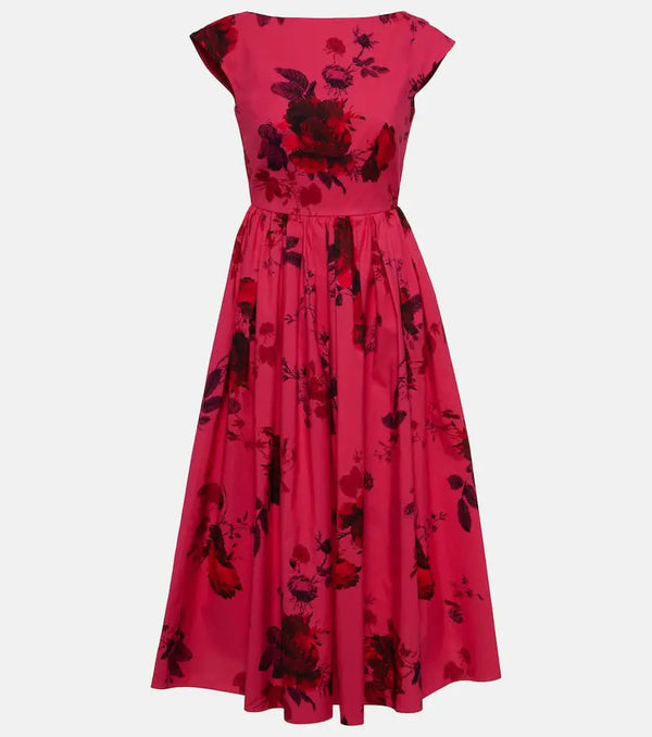 Erdem Floral cotton faille midi dress | LYBSTORE