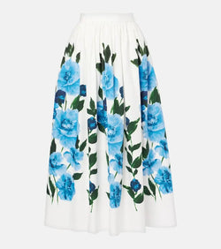 Erdem Floral cotton midi skirt | LYBSTORE