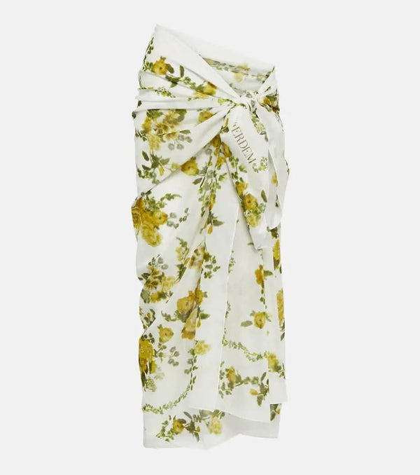 Erdem Floral cotton voile beach cover-up