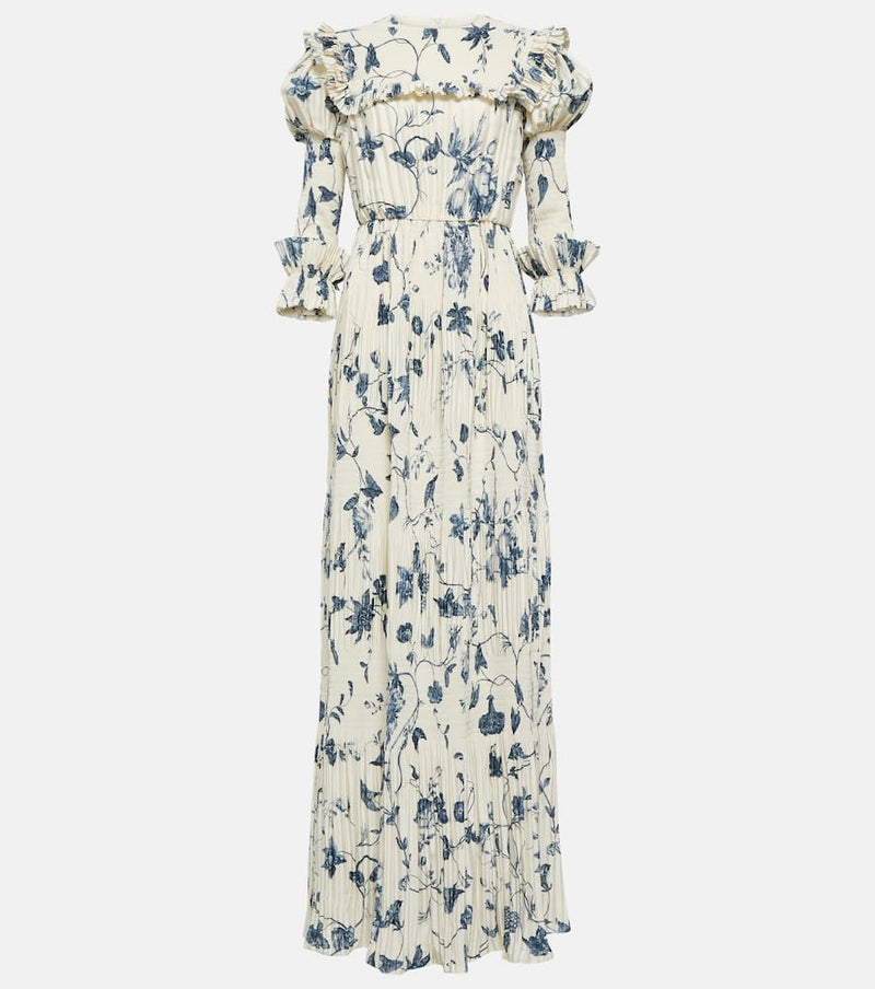 Erdem Floral pleated satin gown