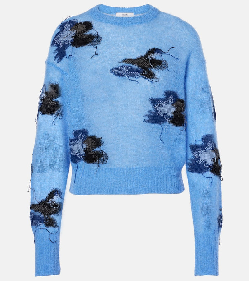 Erdem Intarsia cotton, alpaca, and wool-blend sweater