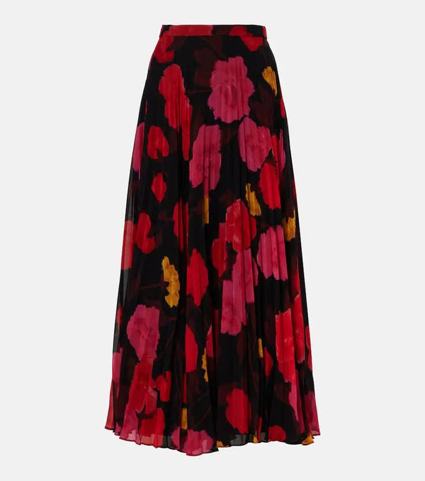 Erdem Pleated floral midi skirt | LYBSTORE