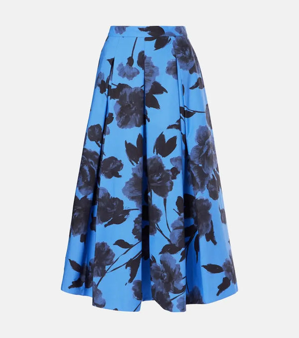 Erdem Printed cotton poplin midi skirt | LYBSTORE