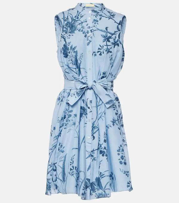 Erdem Printed cotton silk voile minidress | LYBSTORE