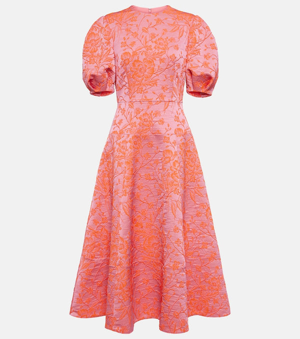 Erdem Puff-sleeve matelassé midi dress