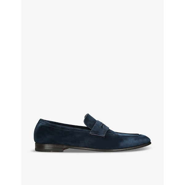 Mens Ermenegildo Zegna L'Asola suede penny loafers