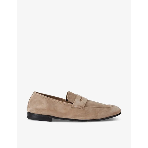 Ermenegildo Zegna L'Asola button cut-out suede loafers