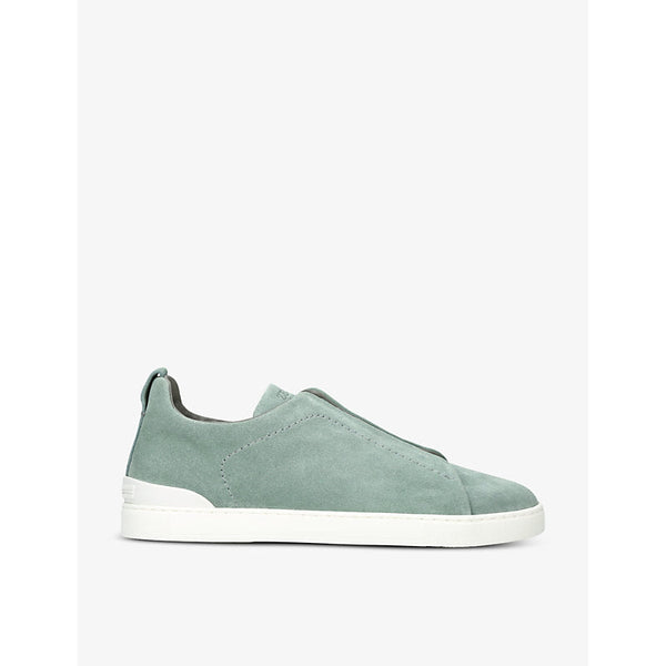 Mens Ermenegildo Zegna Triple Stitch panelled suede low-top trainers